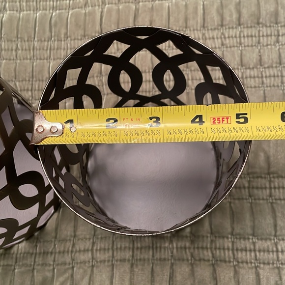 Set of 2 Round Bronze Color Metal Cut Out Lanterns Hurricane Candle Holders - Picture 7 of 10